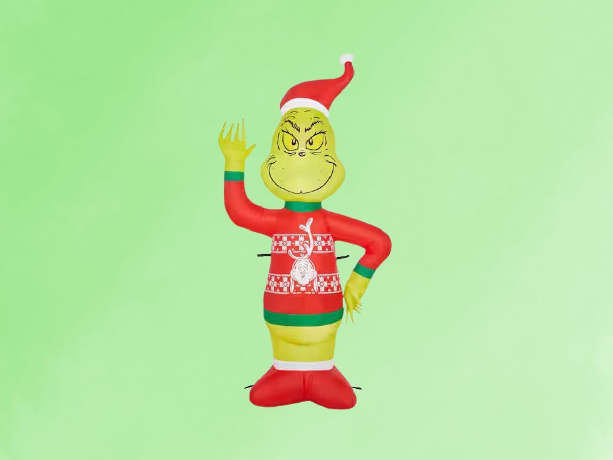 4 ft. LED Grinch in Max Sweater Christmas Airblown Inflatable (Image via Home Depot)