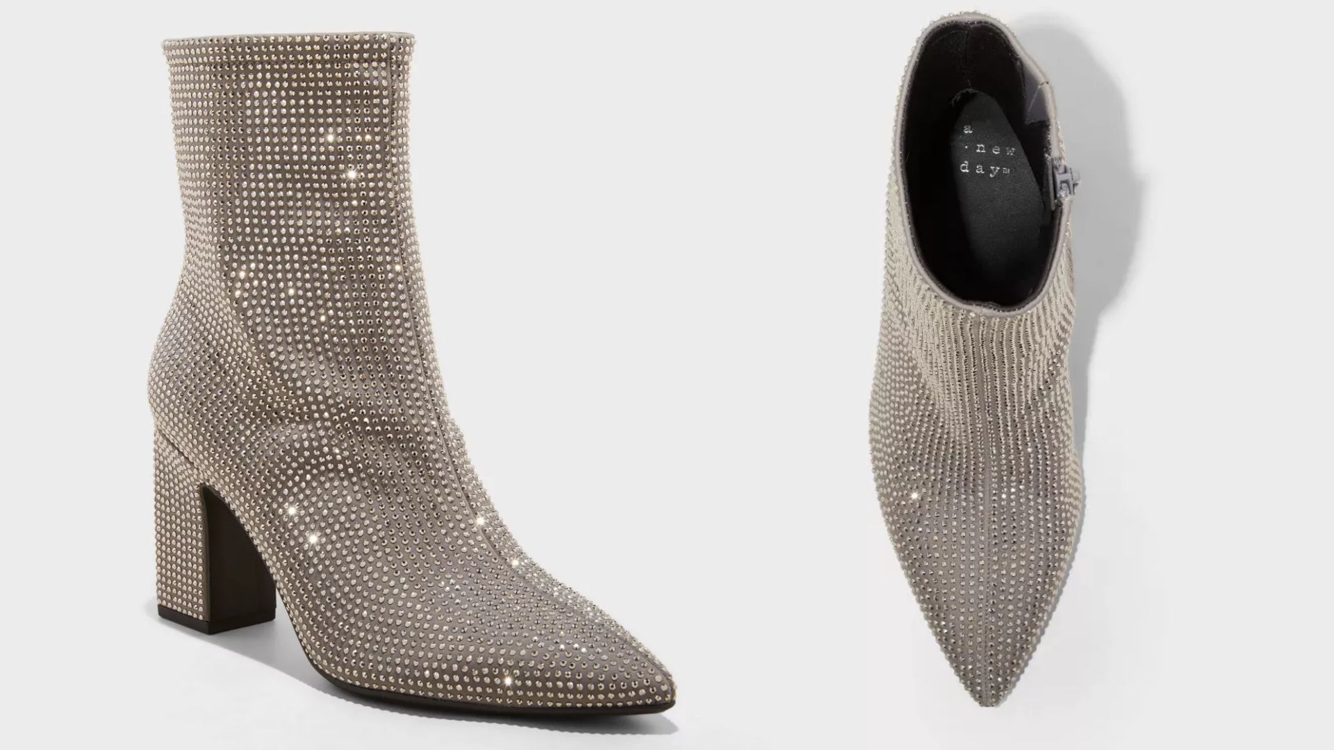 A New Day&trade; Cassidy Rhinestone Ankle Boots (Image via Target)