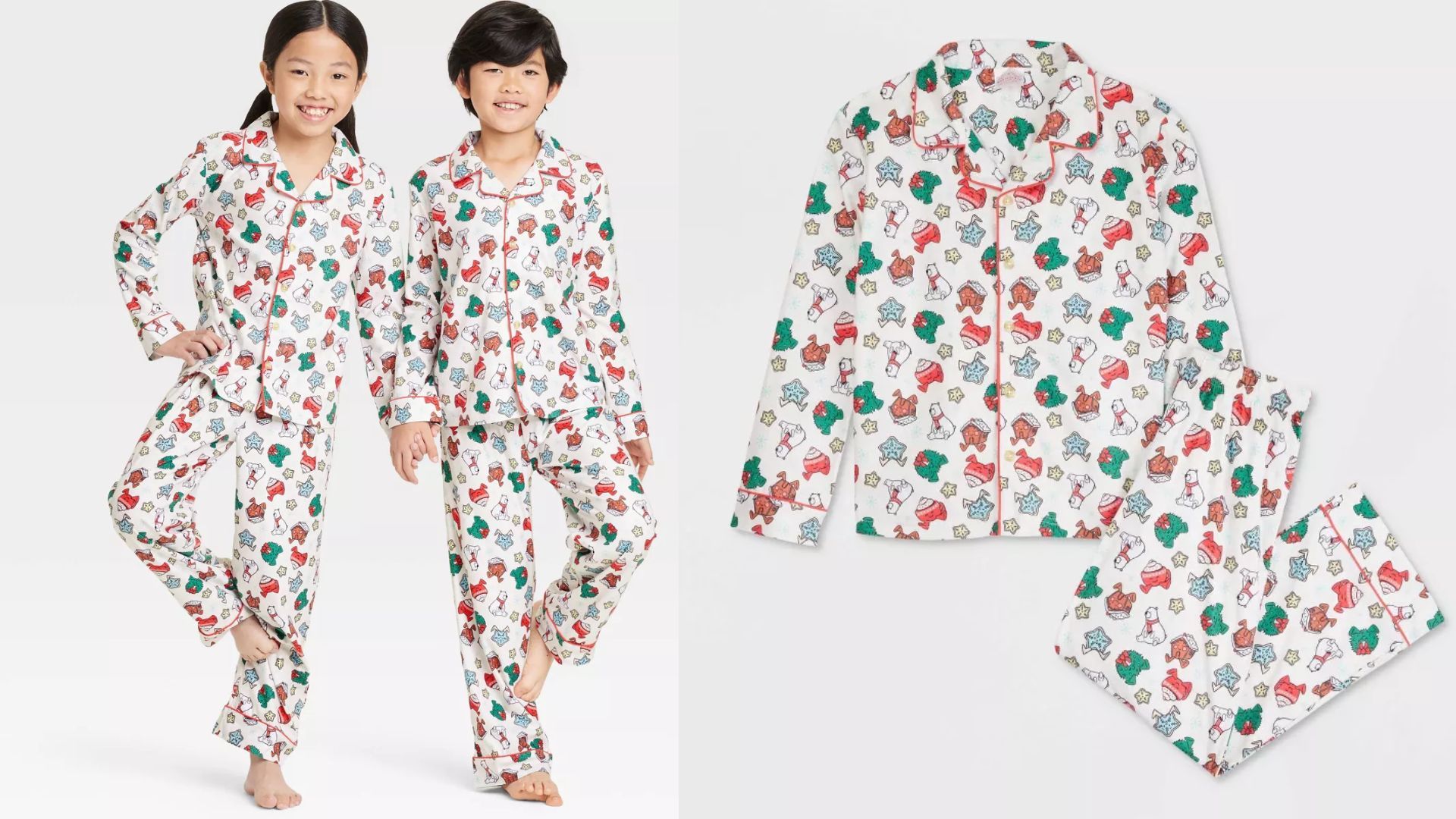 Wondershop&trade; White Kids&#039; Holiday Treats Print Holiday Matching Family Pajama Set (Image via Target)