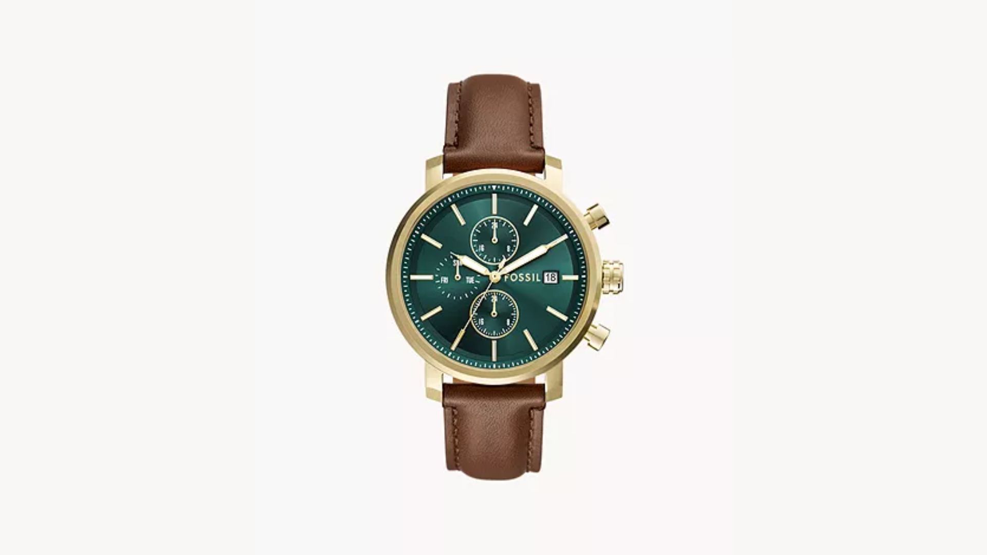 Rhett Multifunction Brown Leather Watch (Image via Fossil)