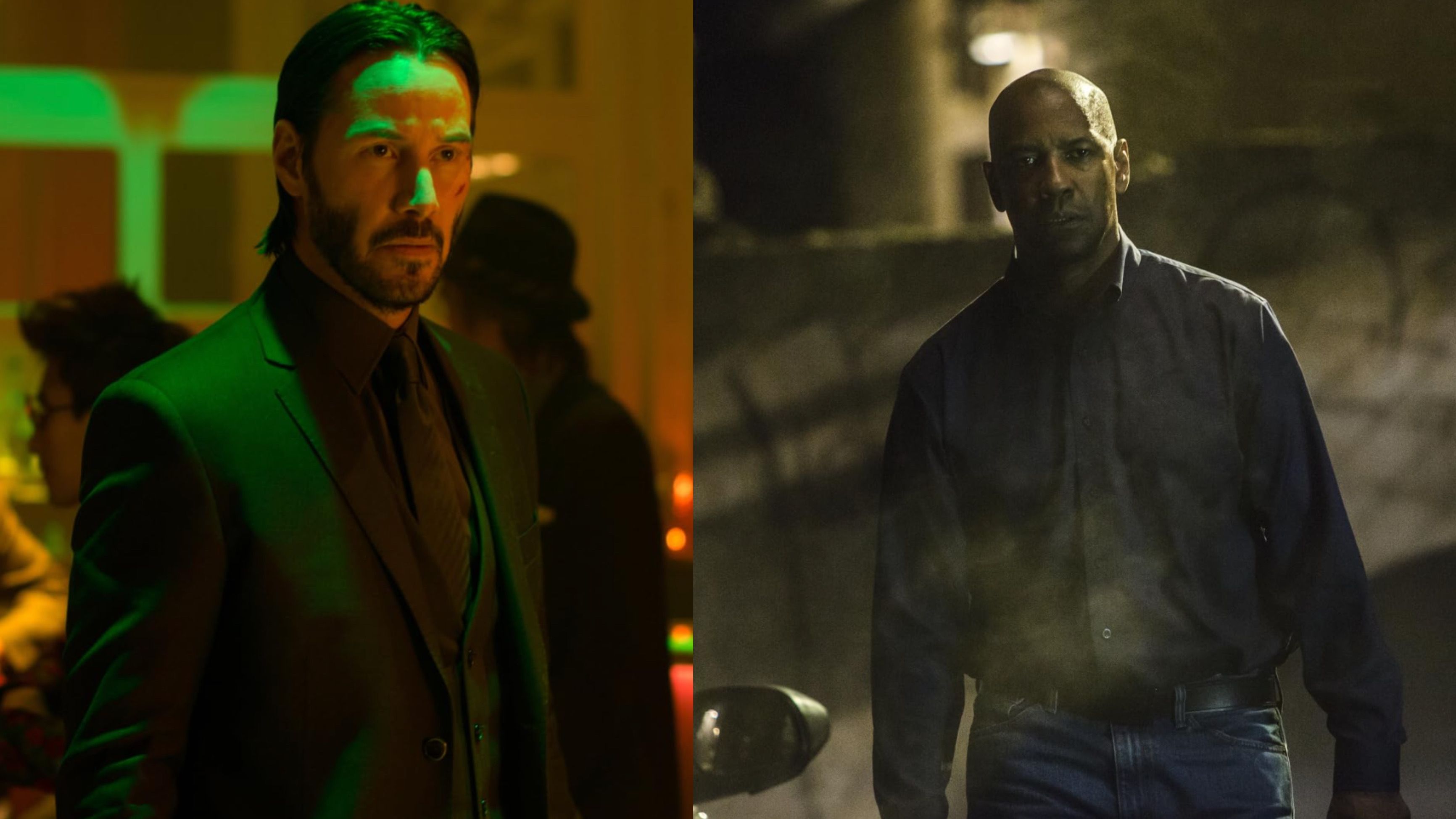 The Equalizer vs. John Wick (Image via Columbia Pictures and Thunder Road Pictures)
