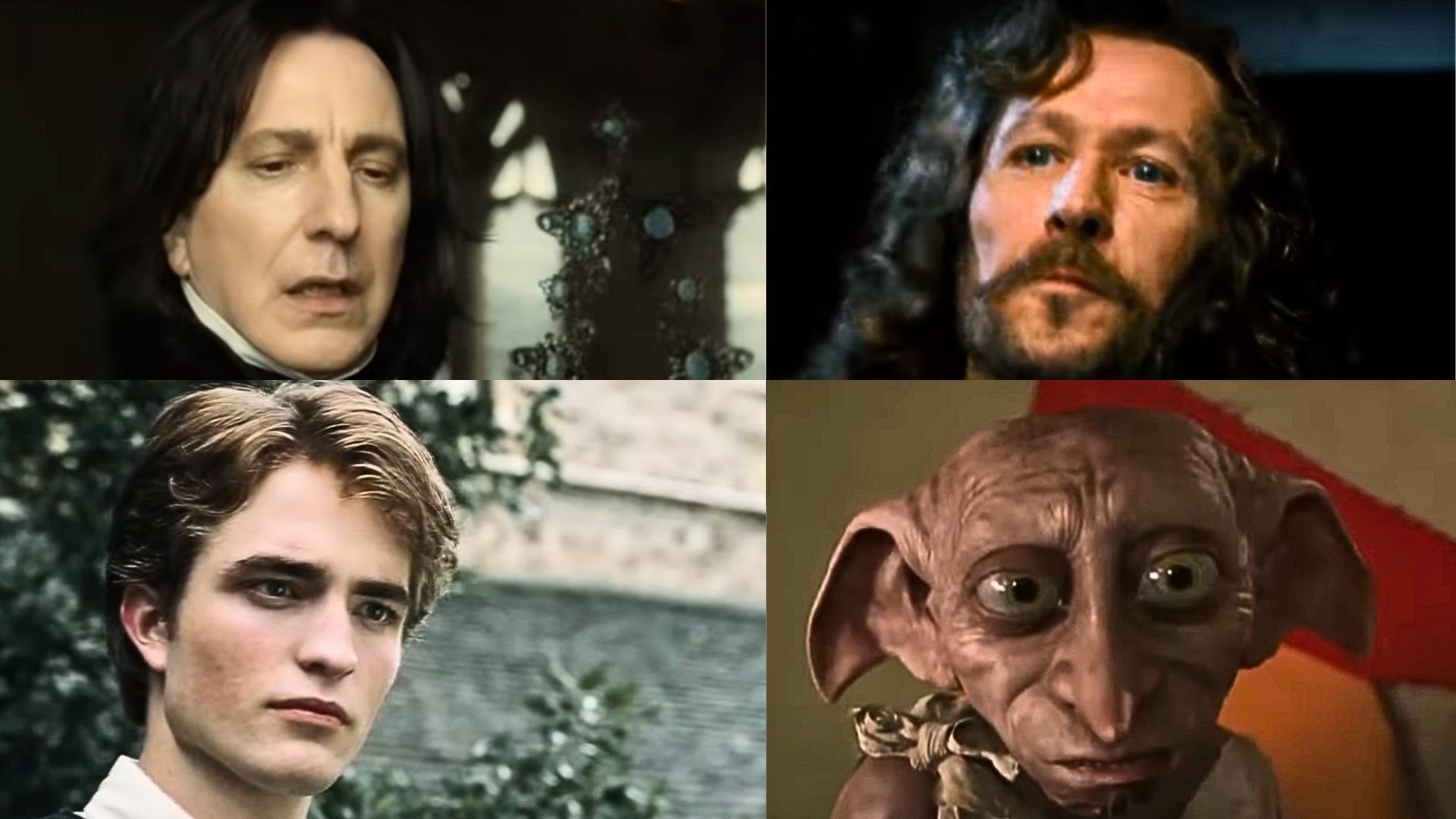 Severus Snape, Sirius Black, Cedric Diggory, Dobby