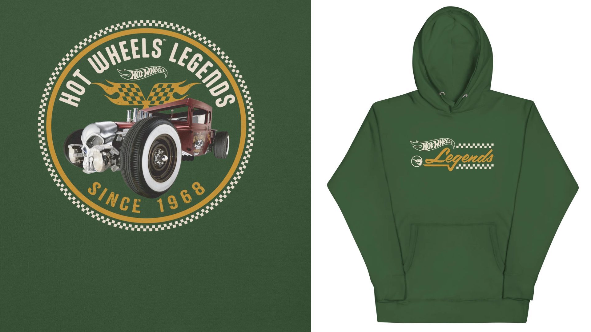 Hot Wheels Legends Green Hoodie (Image via Mattel)