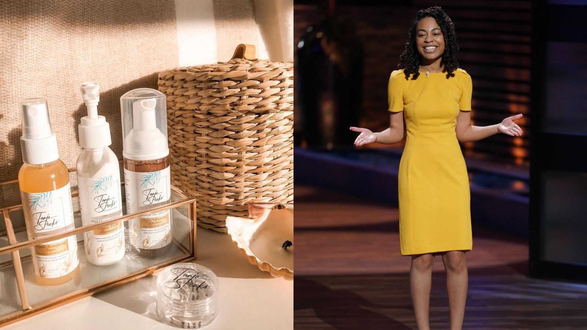 Tania Speaks Organic Skincare on Shark Tank | Image Source: Instagram/ @taniaspeaksosc