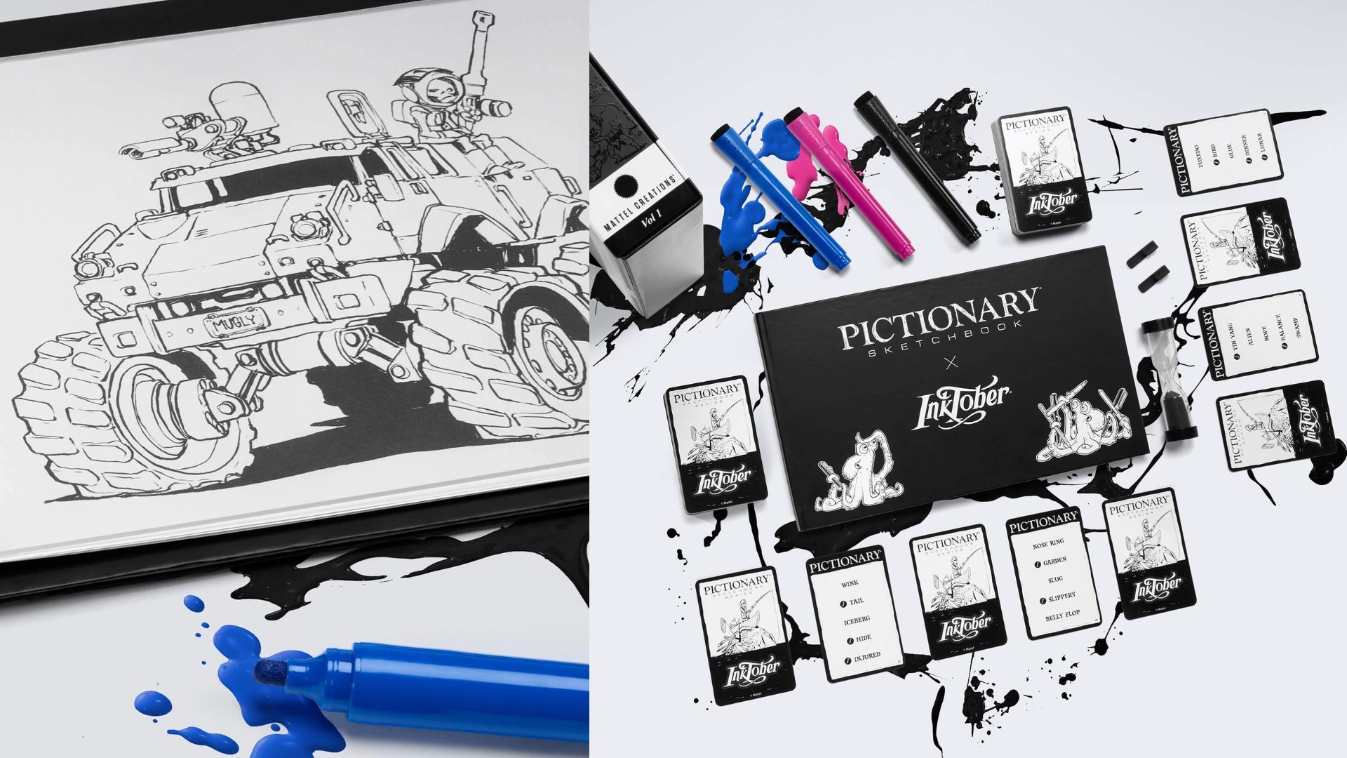 Pictionary Sketchbook x Inktober (Image via Mattel)