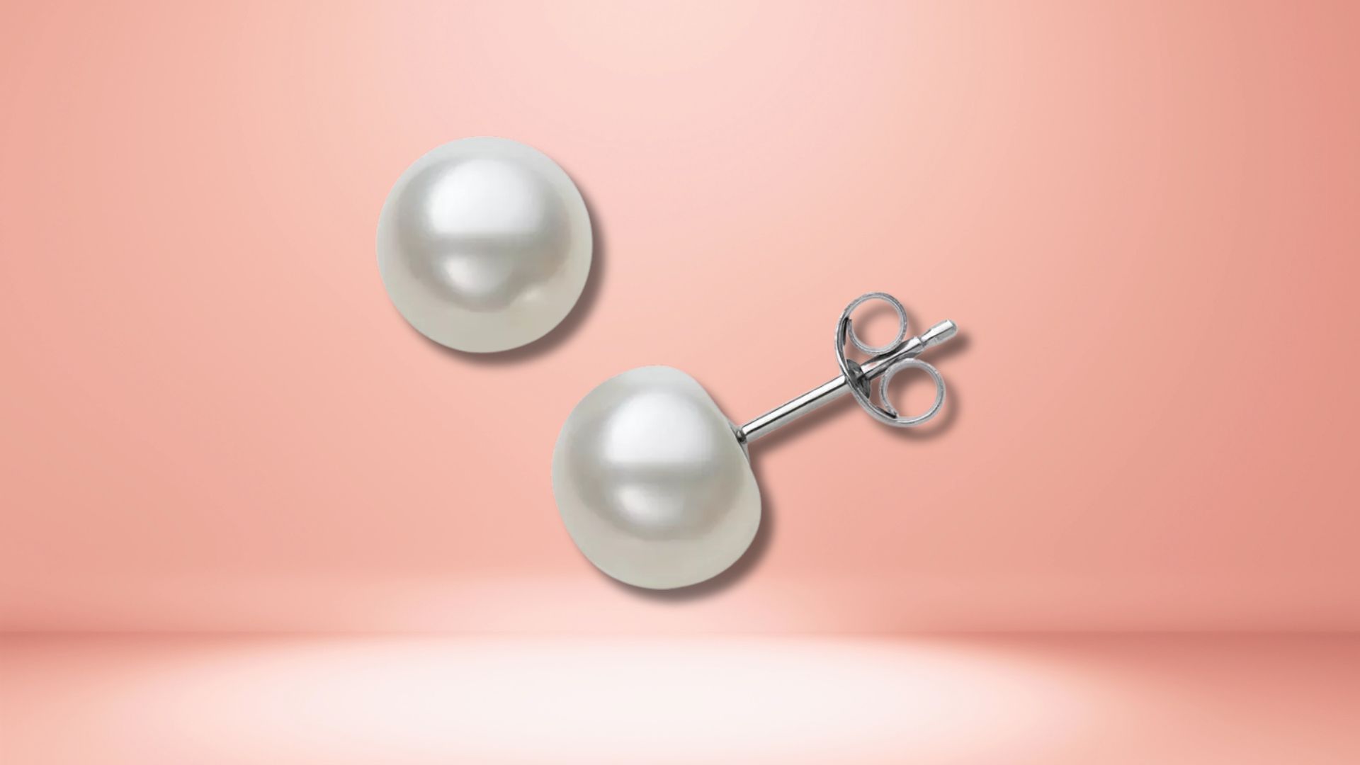 Belle de Mer Cultured Freshwater Button Pearl Stud earrings (Image via Macy&rsquo;s)