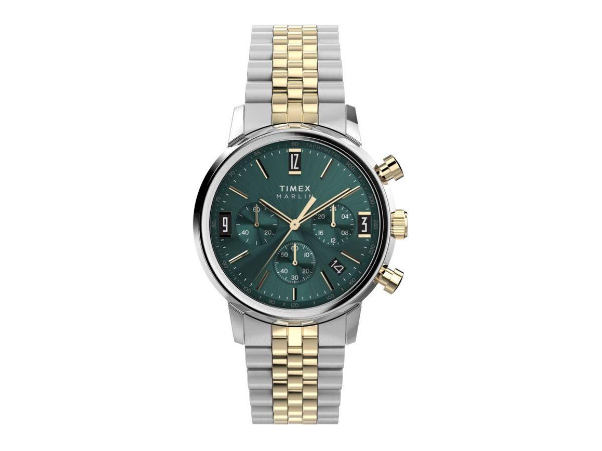 Marlin&reg; Chronograph Tachymeter 40mm Stainless Steel Bracelet Watch (Image via Timex)