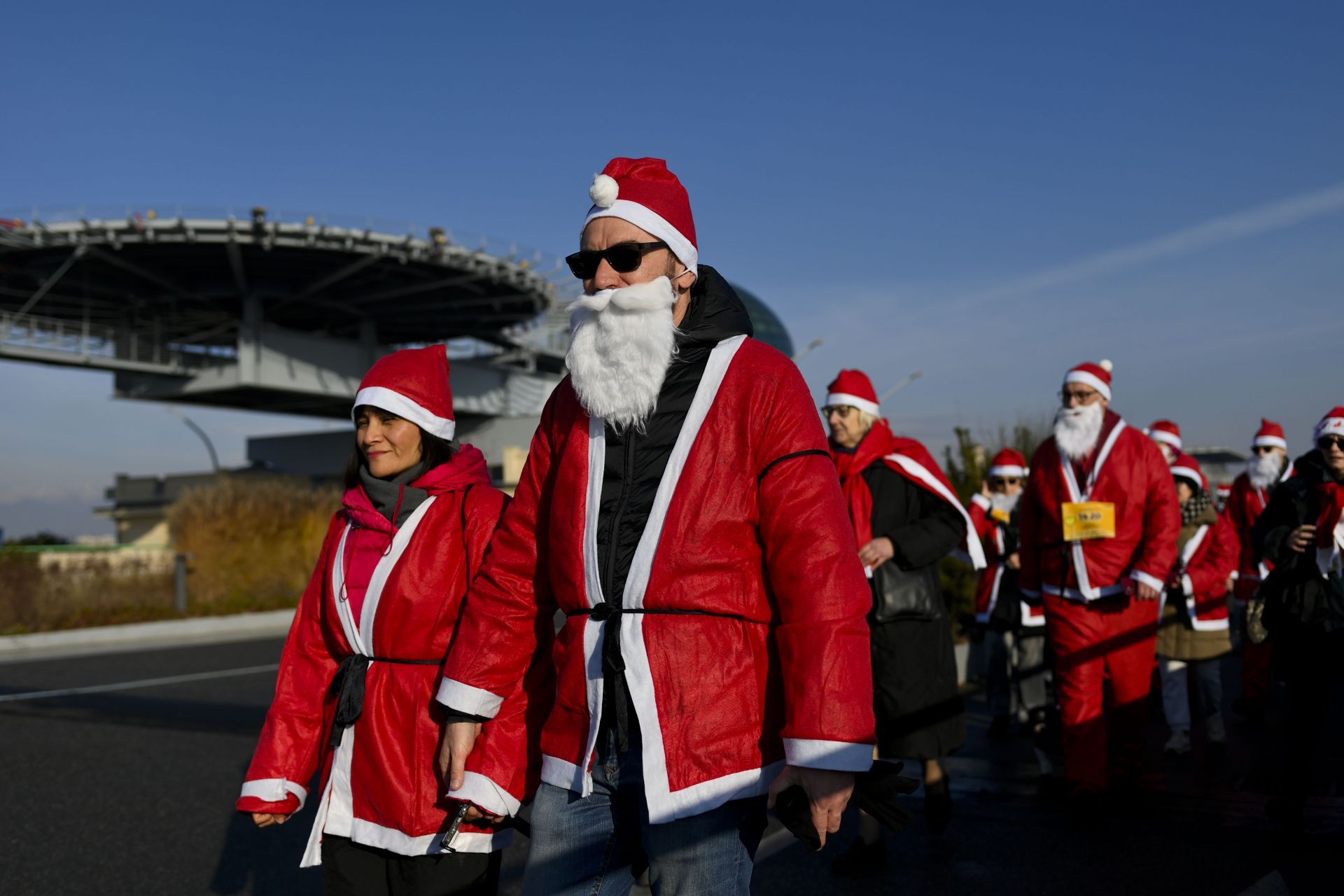 Santa Clauses Gather At Regina Margherita Children