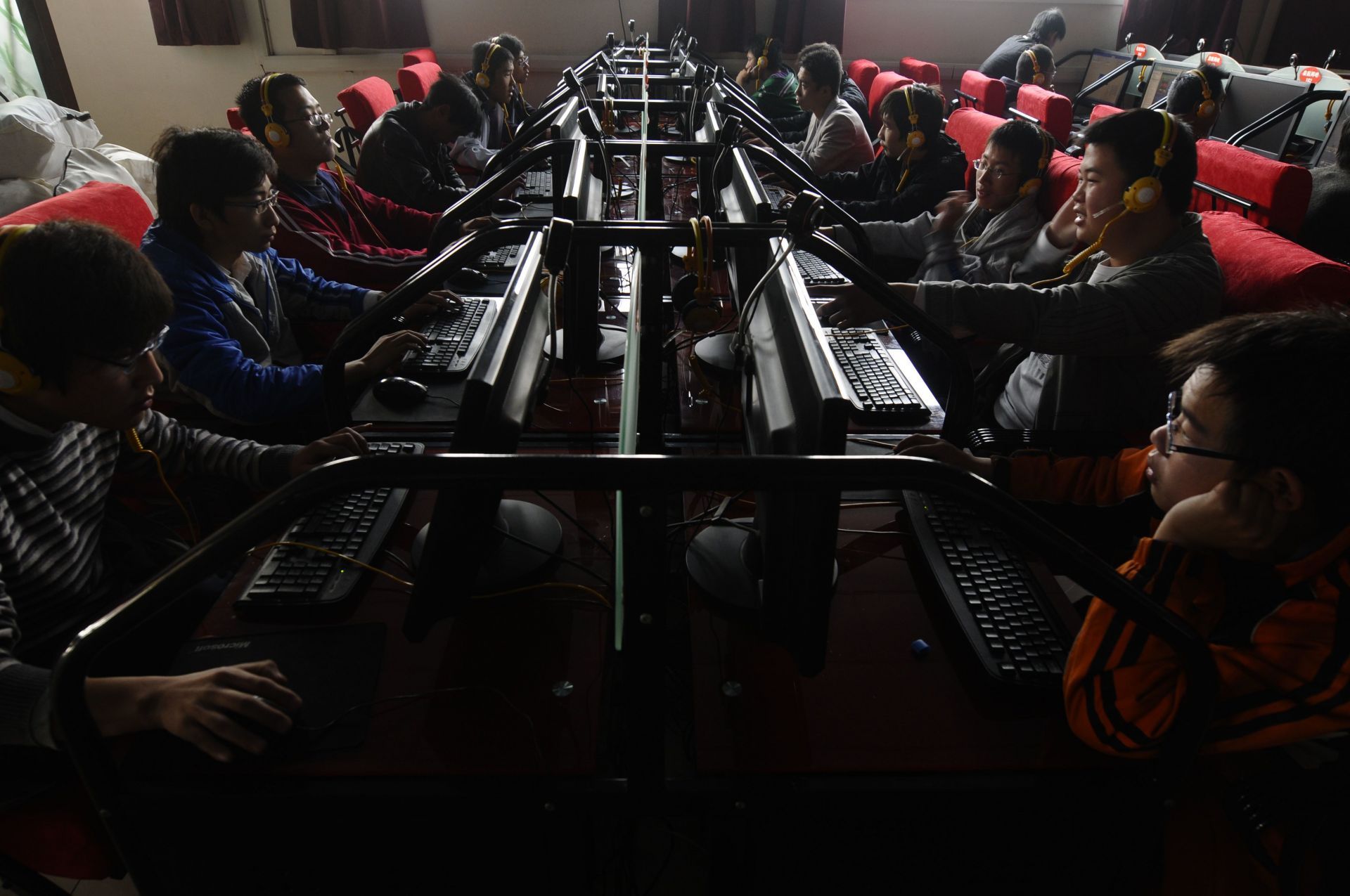 Customers use computers at an internet cafe in Changzhi, Shanxi province - Source: Getty