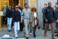 Sean Combs' family outside the Southern District of New York Federal Court after a pre-trial hearing, October 2024. (Image via Getty/David Dee Delgado)