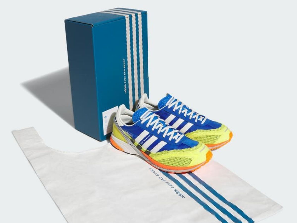 Adizero Bad Bunny SL 72 Blue/Shock Yellow sneakers (image via Adidas)