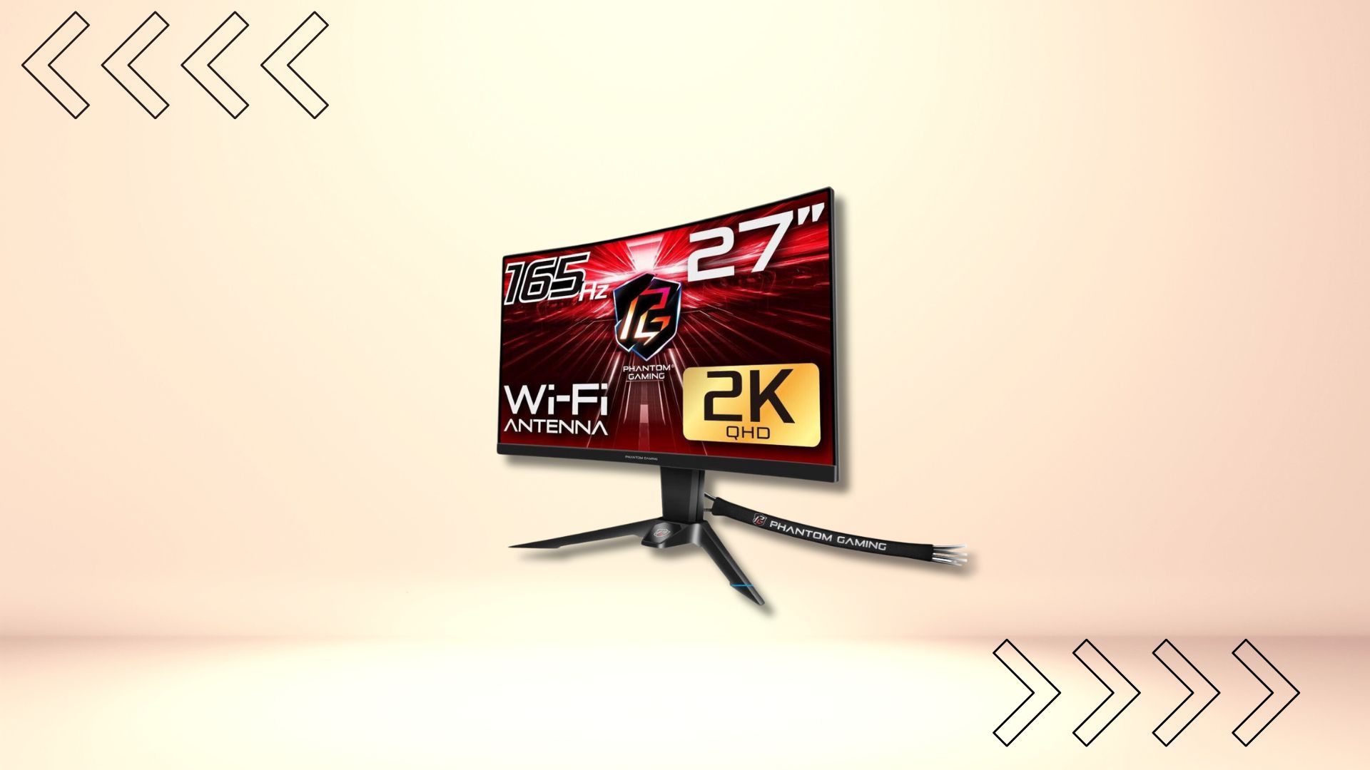 ASRock Phantom PG27Q15R2A &ndash; Curved 27-Inch Gaming Monitor (Image via New Egg)