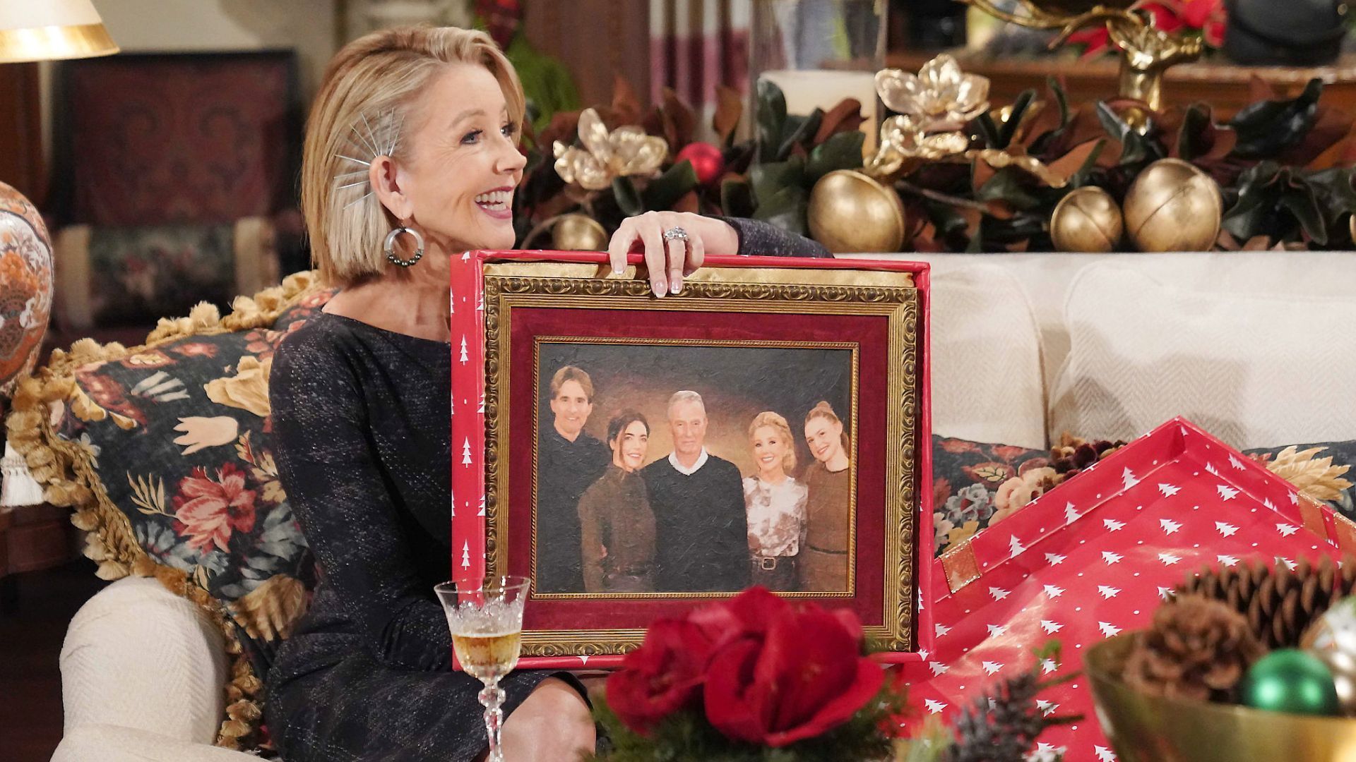 Nikki opens a Christmas present on The Young and the Restless | Image: JPI