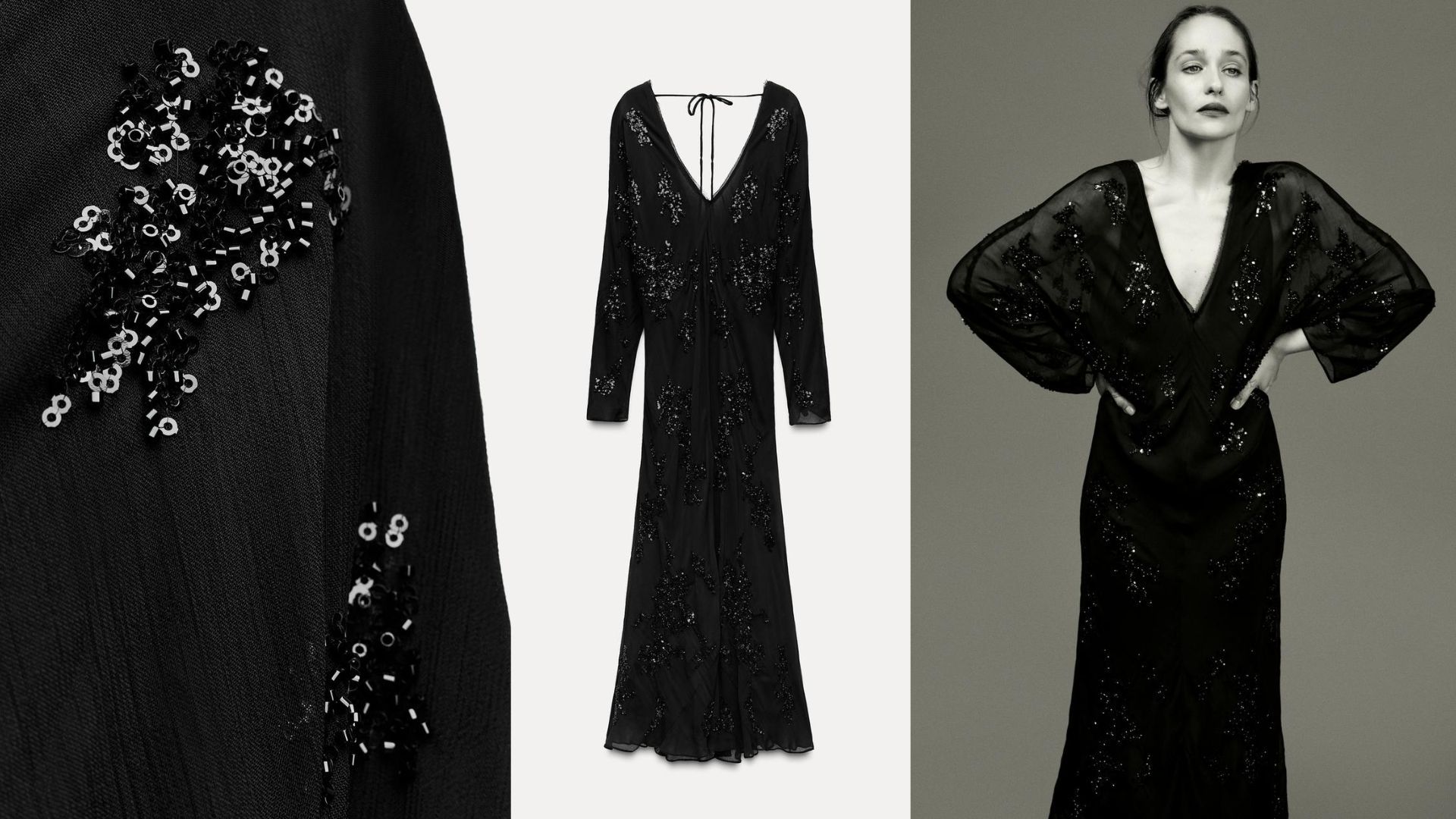 Embroidered Sequin Dress ZW Collection (Image via Zara)