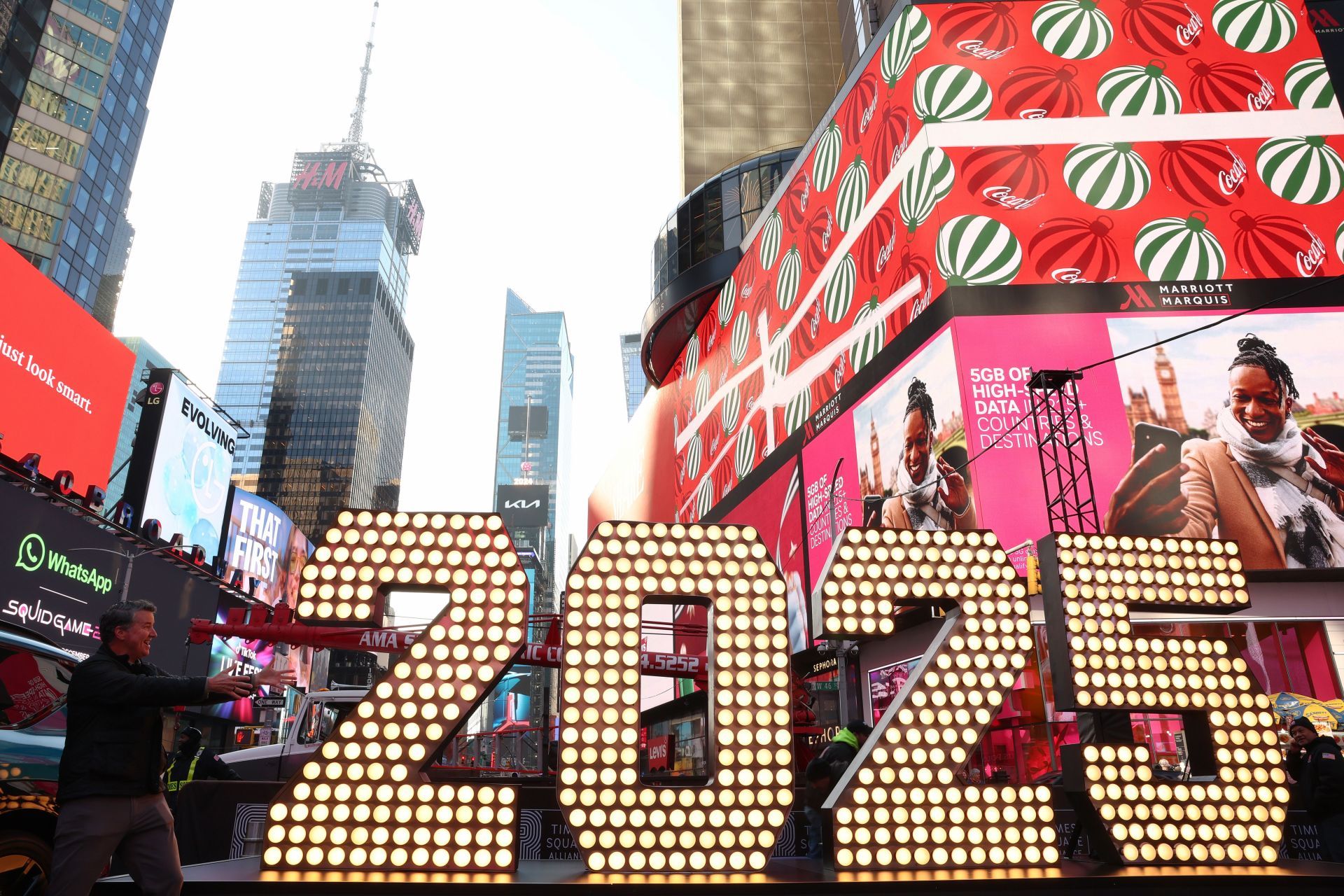 Times Square Numeral Arrival For New Year&#039;s Eve - Source: Getty