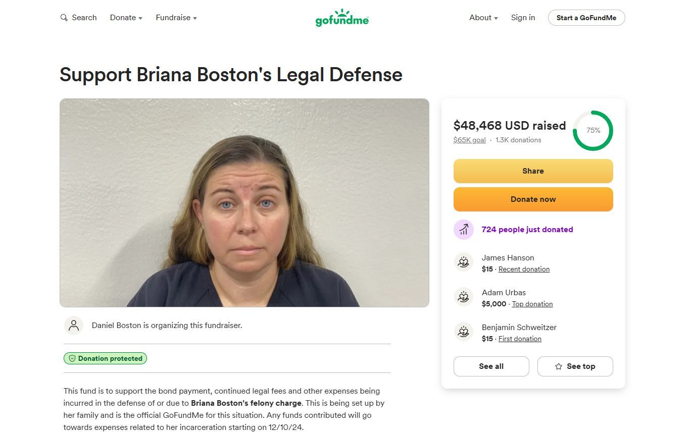 GoFundMe campaign for Briana Boston (Image via GoFundMe.com)