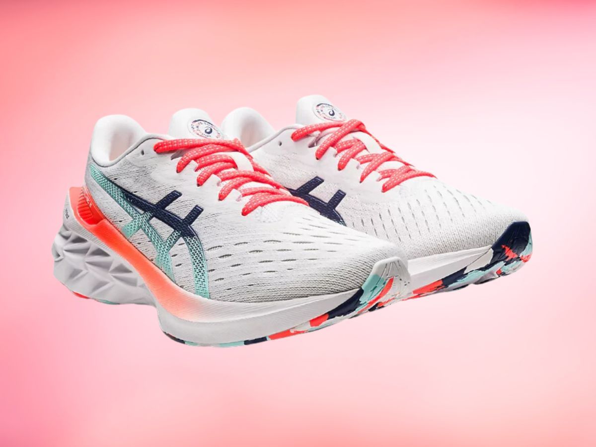 Asics Women&#039;s Novablast 2 (White/ Coral) (Image via Shoe Grab)