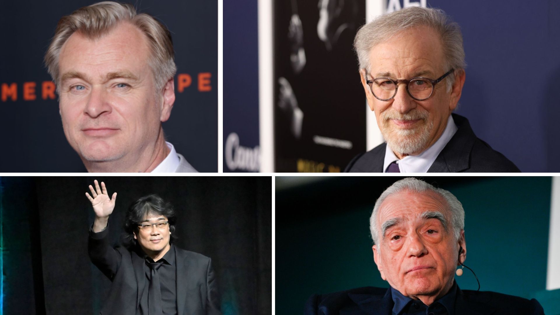 Christopher Nolan, Steven Spielberg, Bong Joon-Ho, Martin Scorsese( Clockwise from top-left) | Image via Getty