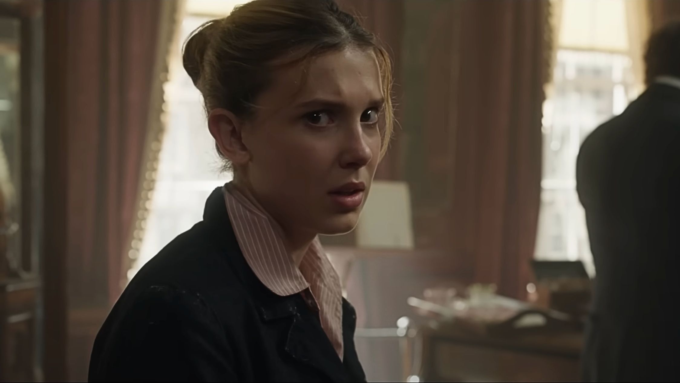 A still from the Enola Holmes 2 trailer (Image via YouTube/@Netflix)