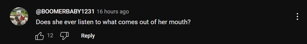 A comment by a user on The View&#039;s YouTube channel where Goldberg was defending Gavin Newsom. (Image via YouTube/@TheView)