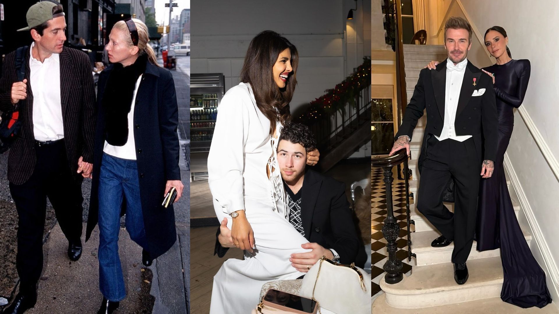 Celebrity couple outfits (Image via Instagram / @allforcarolyn @nickjonas / @victoriabeckham)