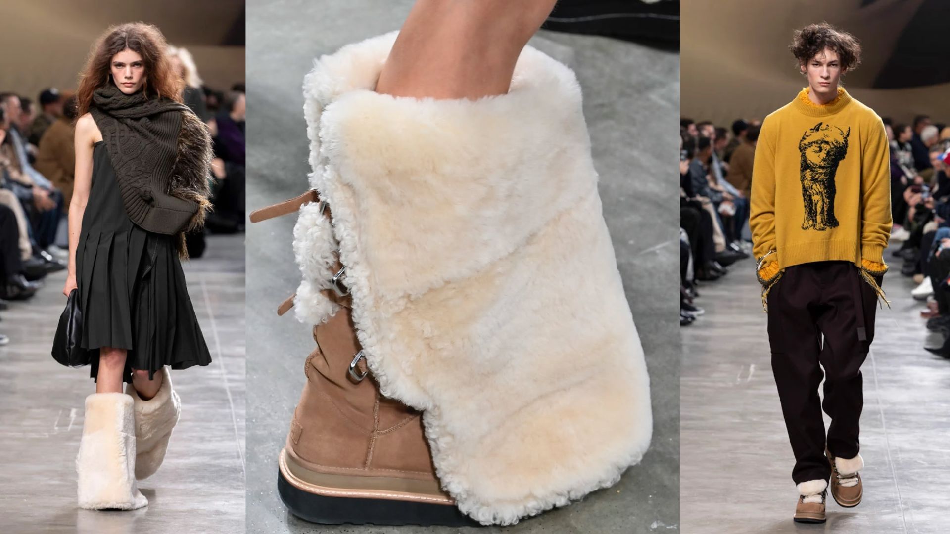 sacai x UGG boots collection (Image via sacai / Instagram / @sacaiofficial)