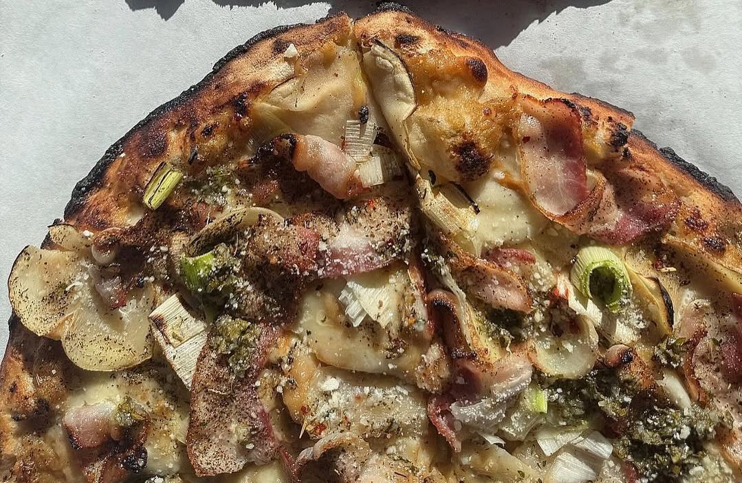 Potato, Leek, and Bacon seasonal apizza from Sally&#039;s Apizza. (Image via Instagram/@sallysapizza)