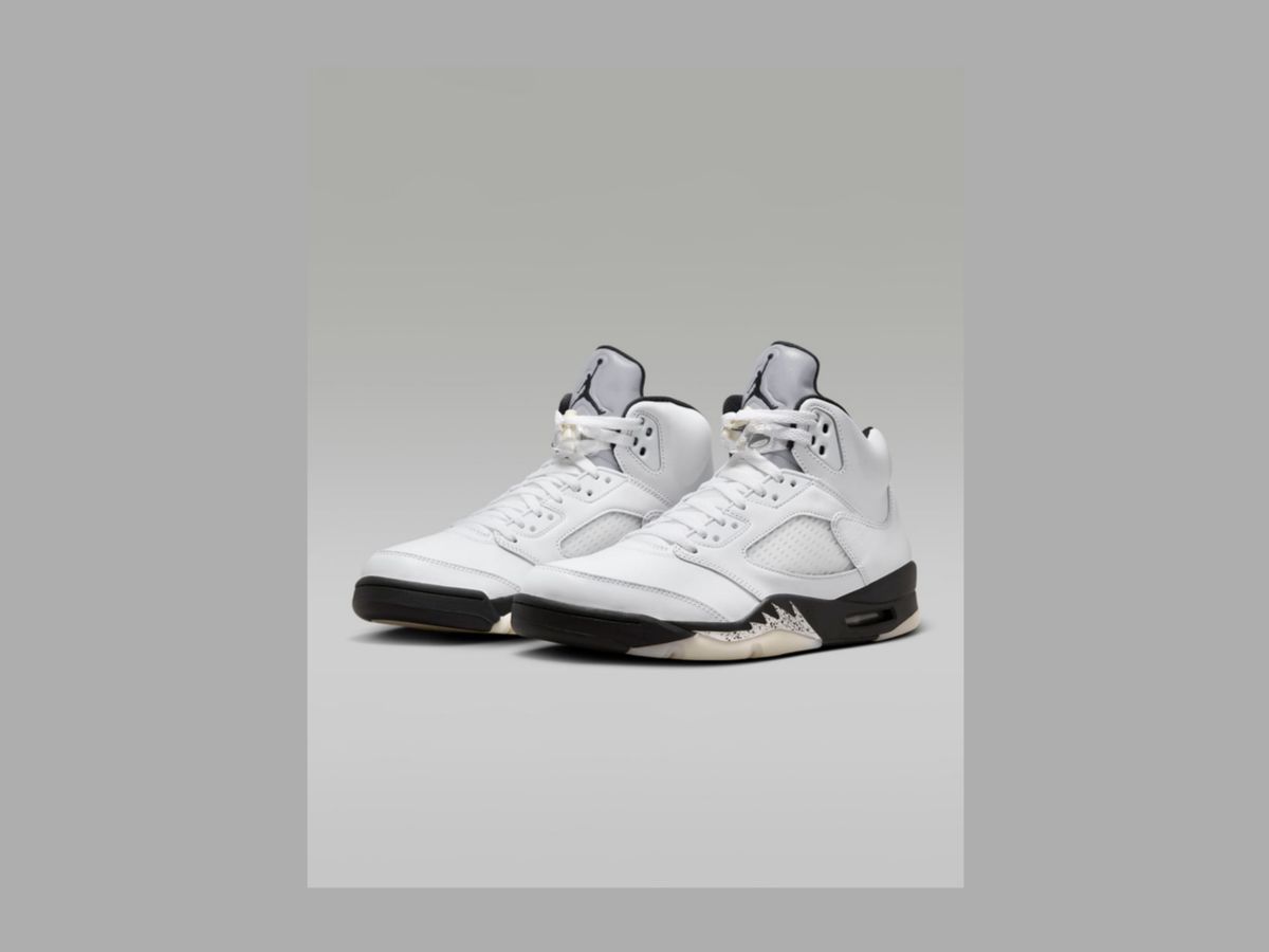 Air Jordan 5 Retro: White &amp; Black sneakers (image via Nike)