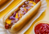 Hot dogs from Papaya King. (Image via Instagram/@papayaking)