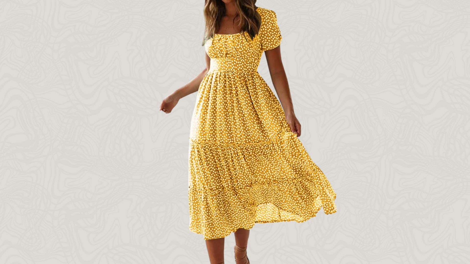 Ganfancp Square Neck Dress (Image via Walmart)