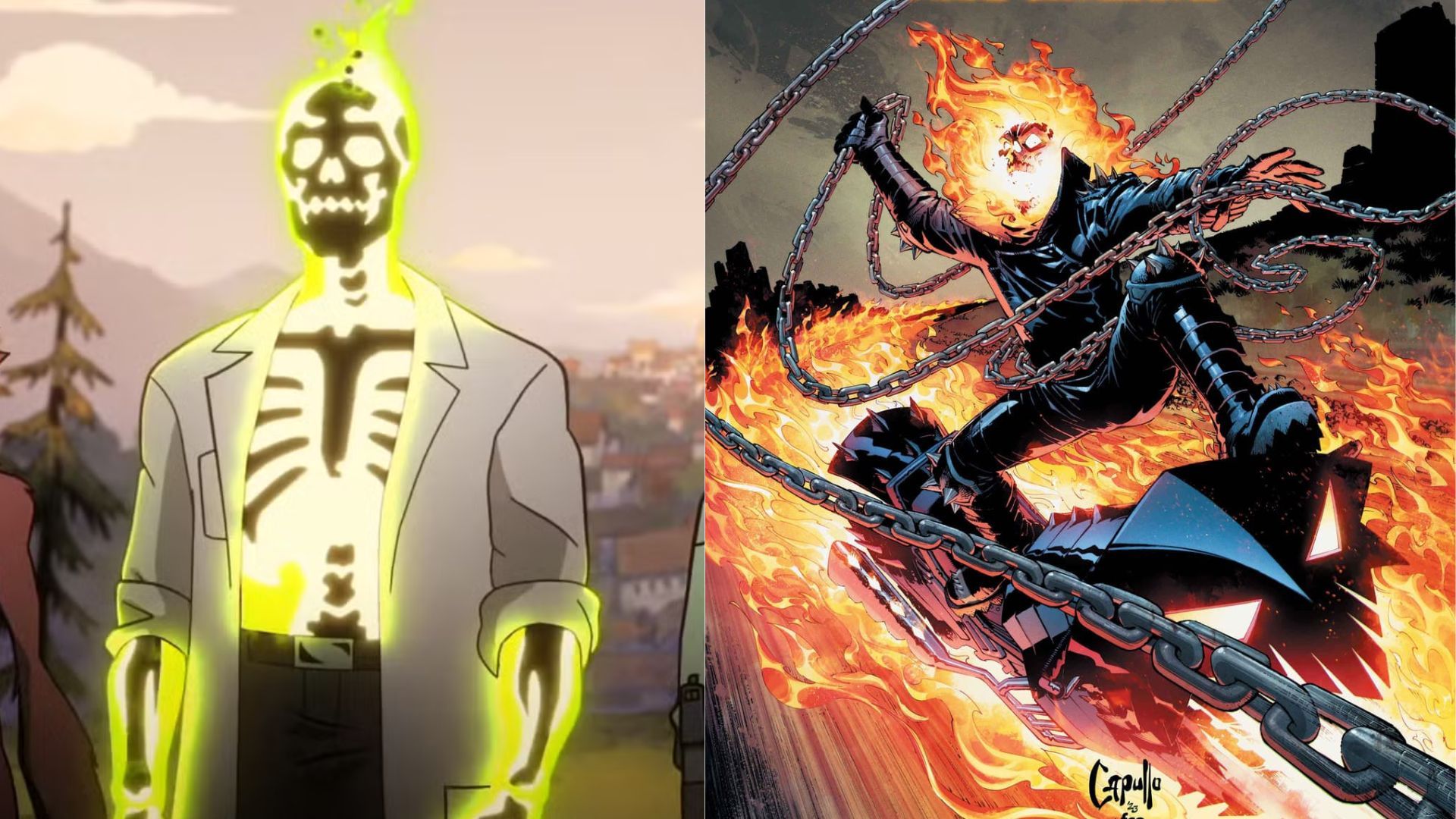 Dr. Phosphorus and Ghost Rider (Image Sources: Max and Marvel)