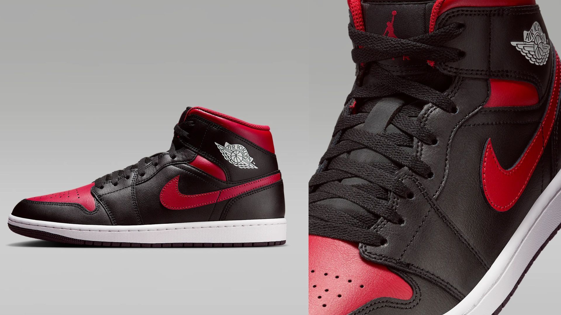 Air Jordan 1 Mid &ldquo;Bred&rdquo; (Image via Nike)