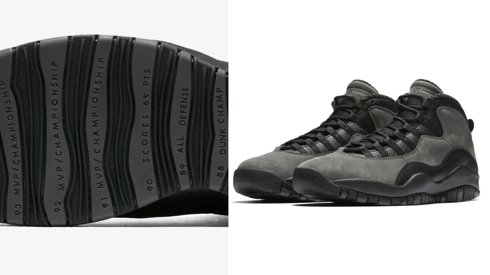 Air Jordan 10 &quot;Shadow&quot; sneakers (Image via Nike)