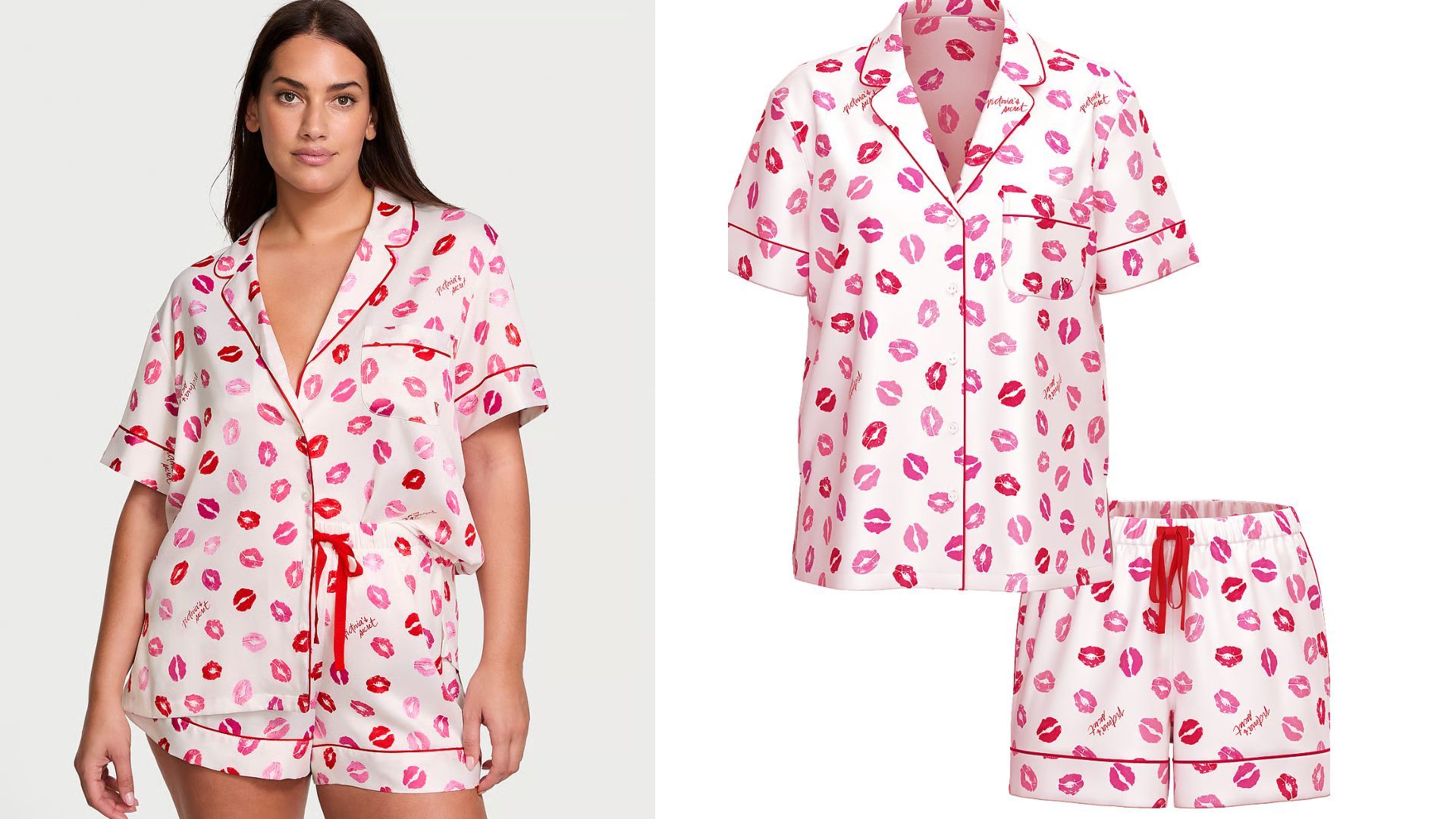 Glazed Satin Short Pajama Set (Image via Victoria&#039;s Secret)