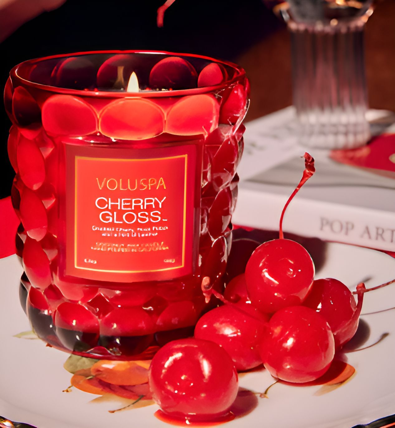 Cherry Gloss Classic Candle(image via voluspa.com)