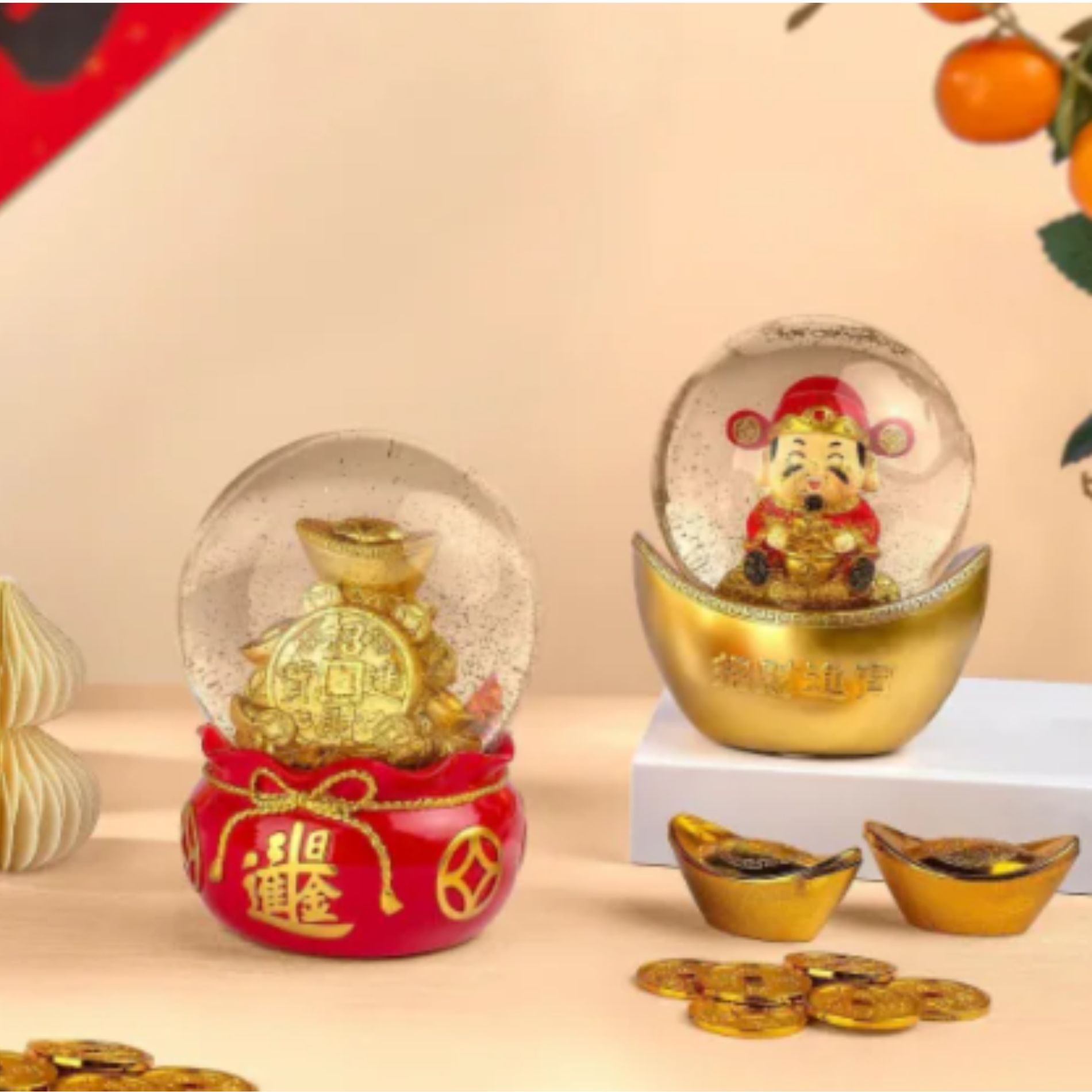 Health and Fortune Water Globes (Image via Kroger)