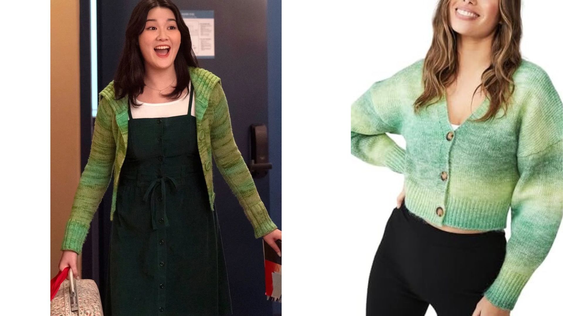 Stell has been sported wearing cardigans in various scenes. (Image via femesstella)