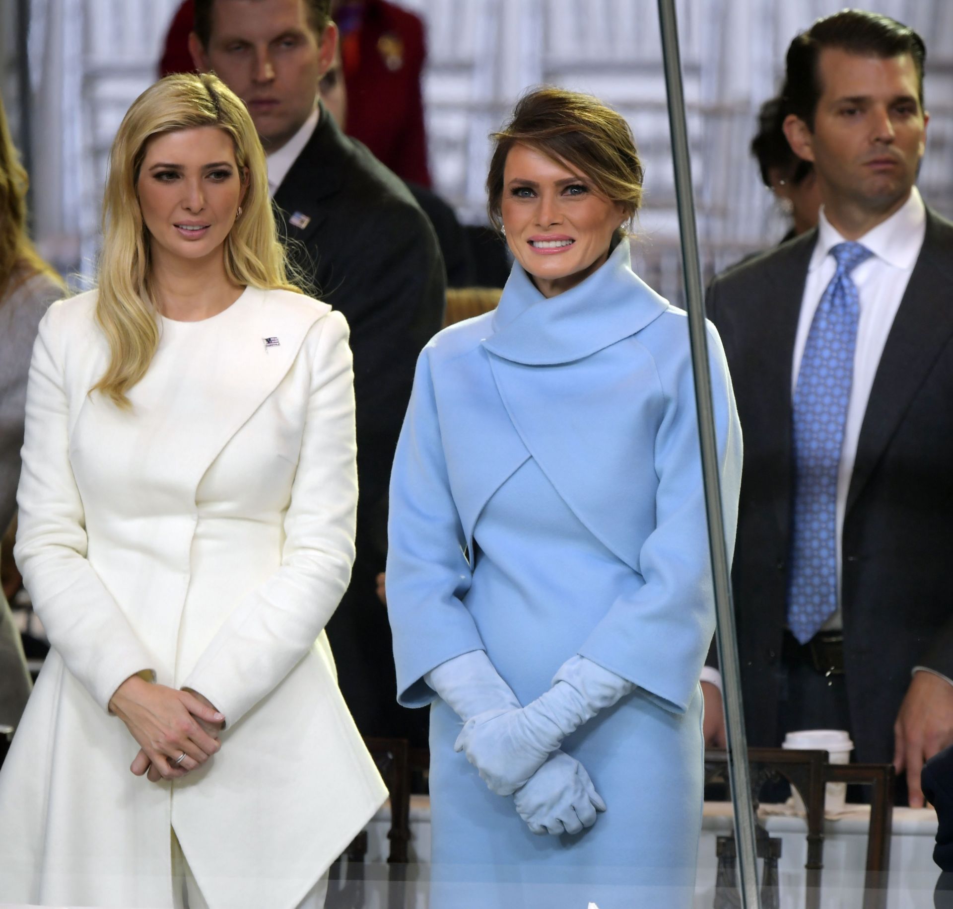 Newly sworn-in President Donald Trump with his wife Melania walk down Pennsylvania Avenue in front of the White House - Source: Getty