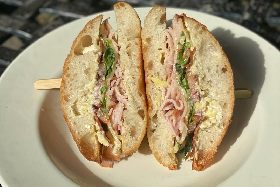 Turkey, artichoke-Parmesan spread on ciabatta from Brown Dog Deli. (Image via Instagram/@browndogdeli)