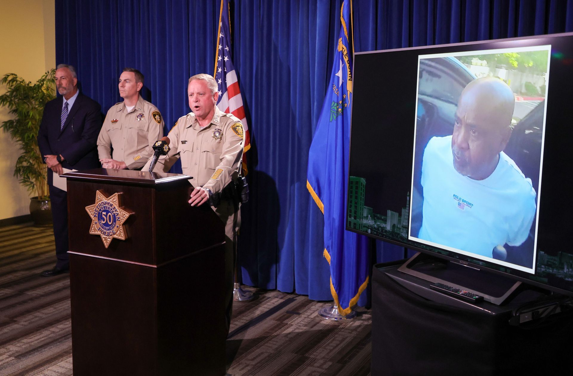 Las Vegas Police Department Holds News Conference On Arrest In 1996 Murder Of Tupac Shakur - Source: Getty