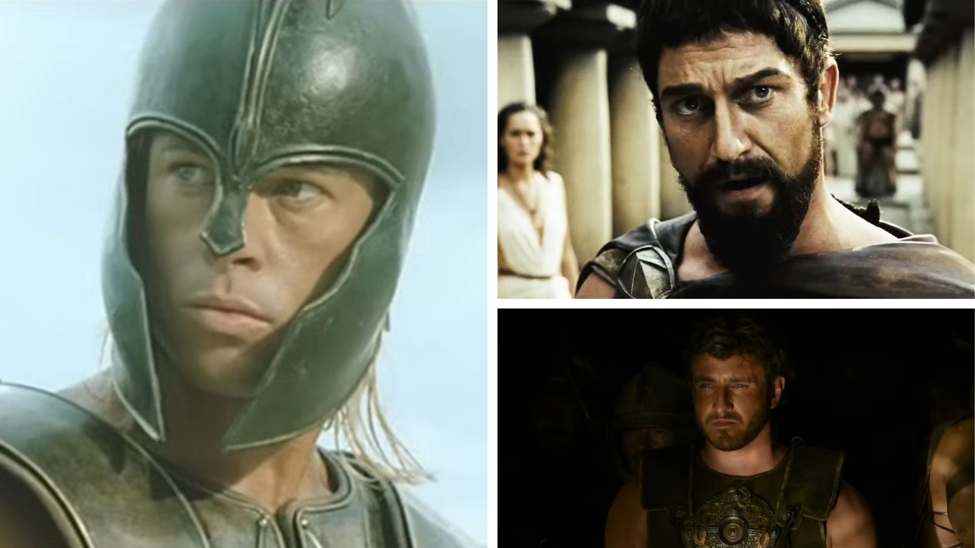 Brad Pitt,  Gerard Butler, Paul Mescal (Clockwise from Top-left)