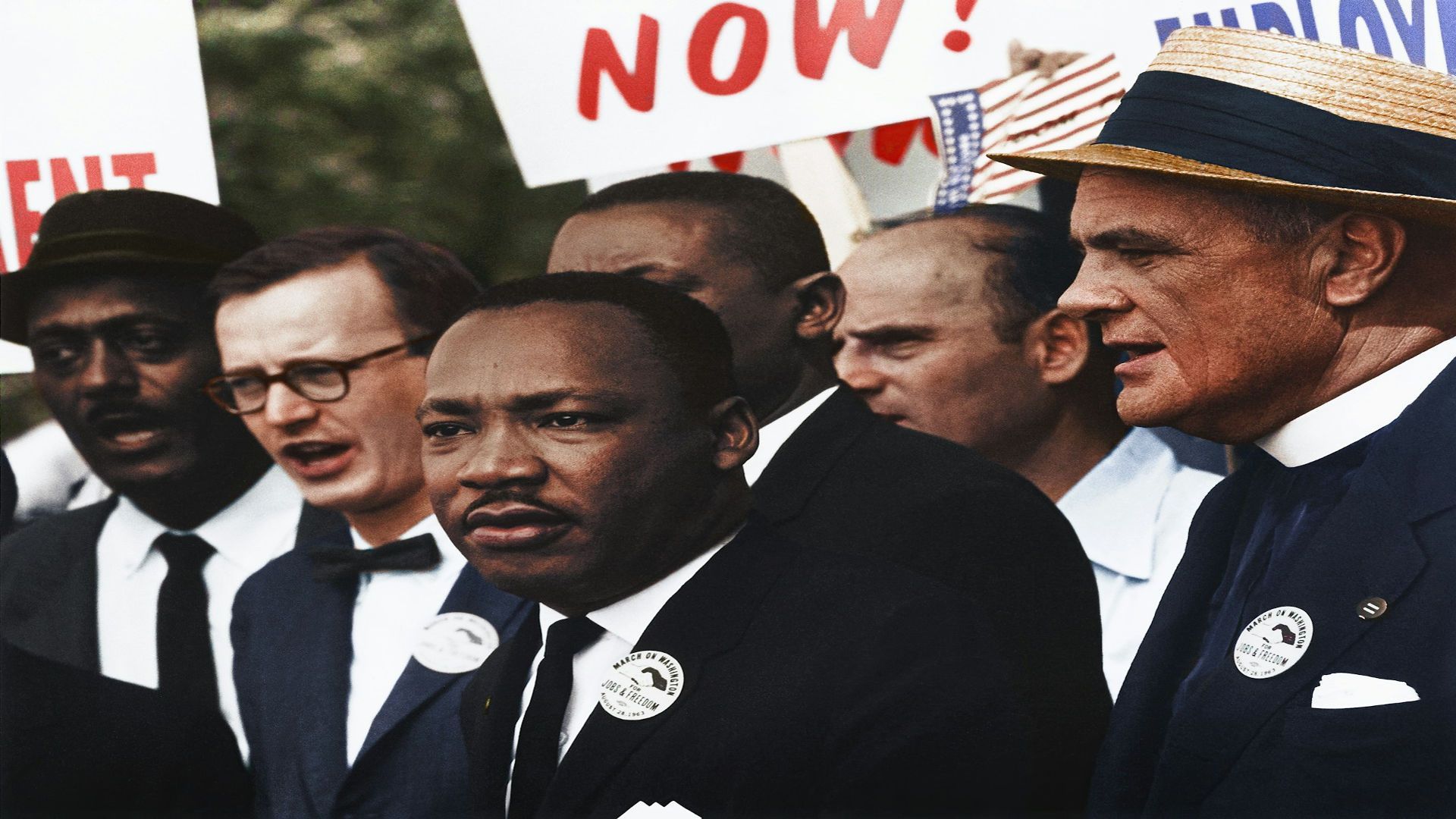 Dr Martin Luther King Jr in a crowd of demonstrators at the march on Washington?