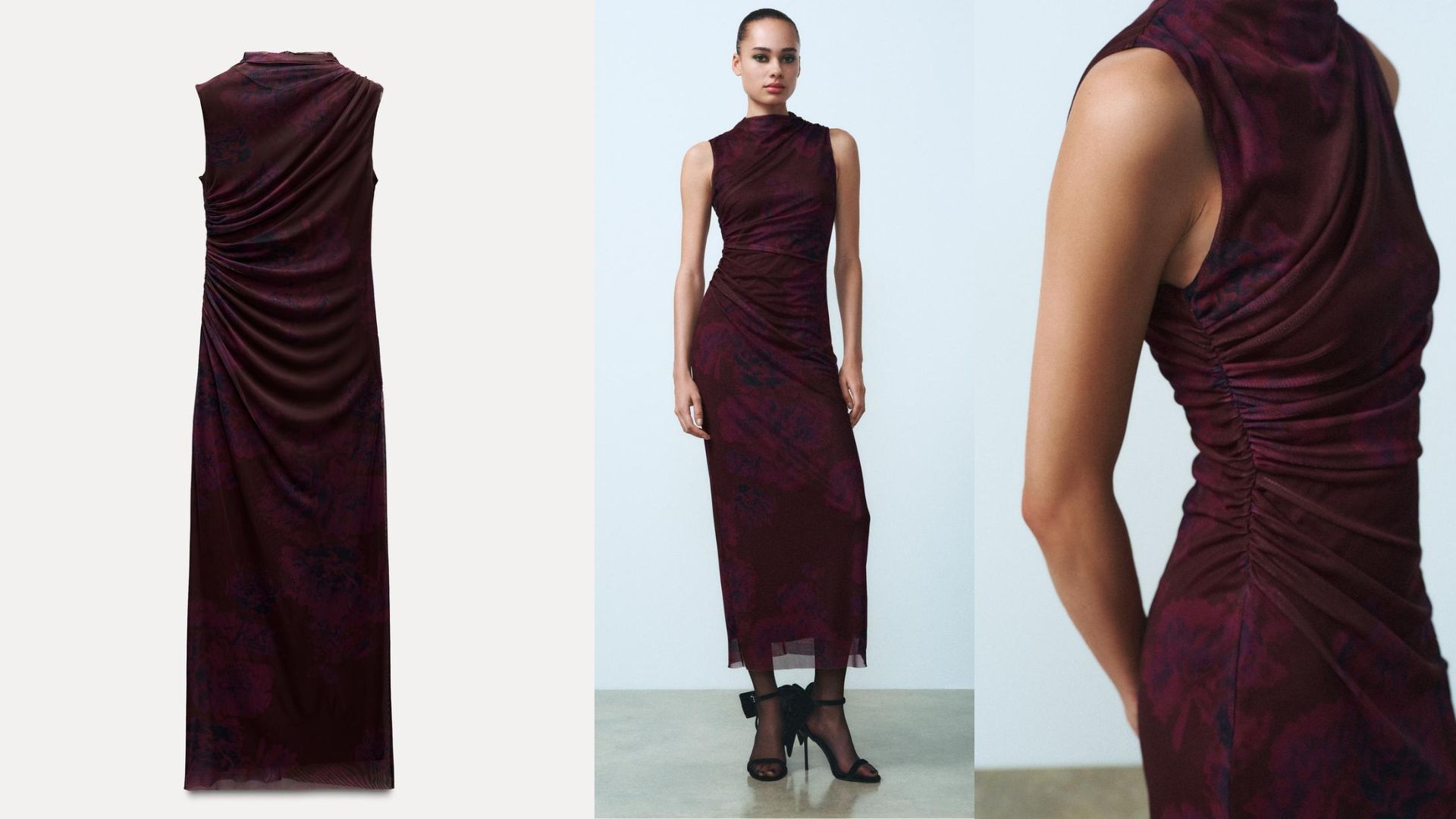 Draped Printed Tulle Dress (Image via Zara)