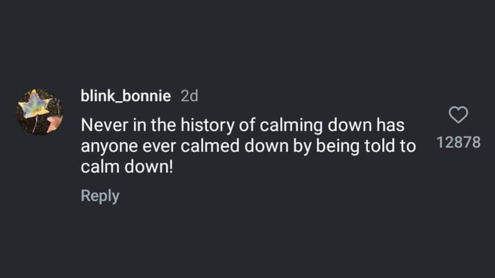 Never in the history of calming down has anyone ever calmed down by being told to calm down (screenshot via metrosportuk/ instagram)