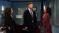 Days of Our Lives' EJ getting fired by Paulina with Jada looking on. | Image Source: Peacock