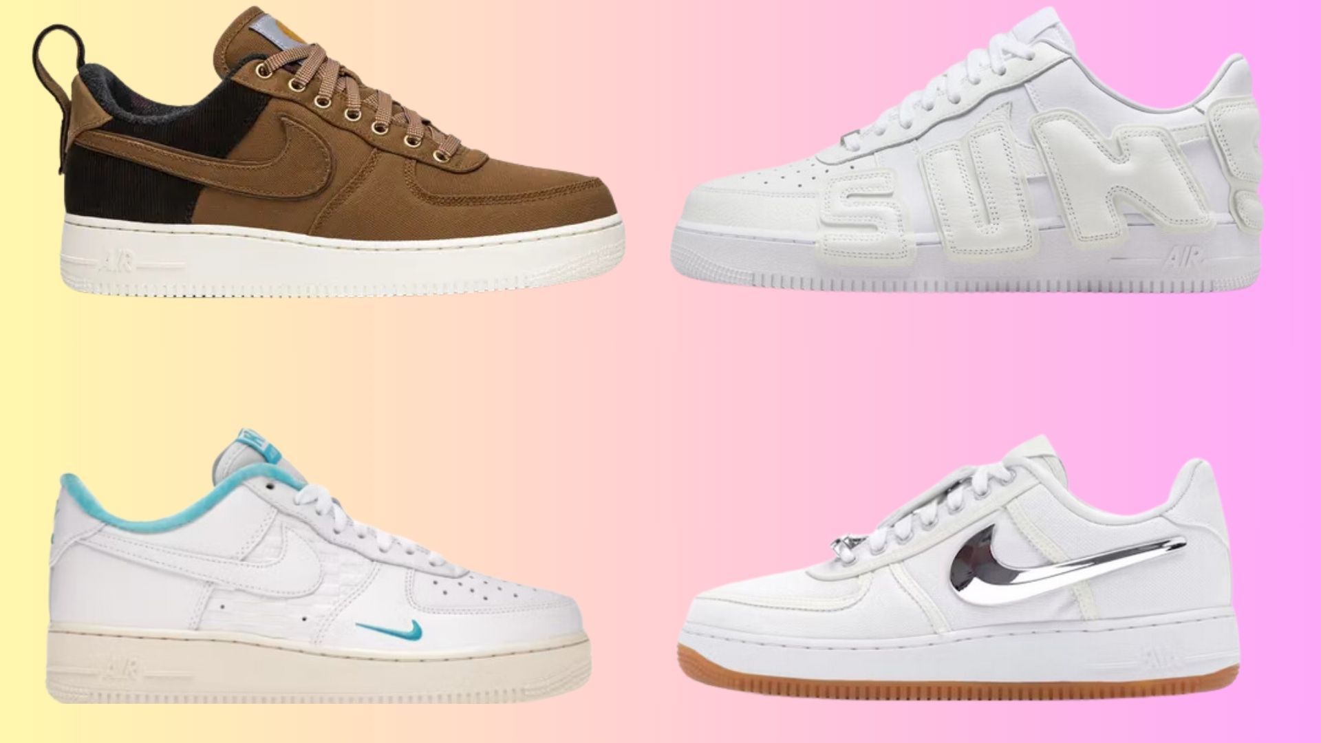 Nike Air Force 1 Collabs (Image via StockX, GOAT)