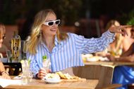 Sophie Turner Spotted Drinking a St-Germain Hugo Spritz at Le Marais Restaurant in Cote d’Azur, South of France... - Source: Getty