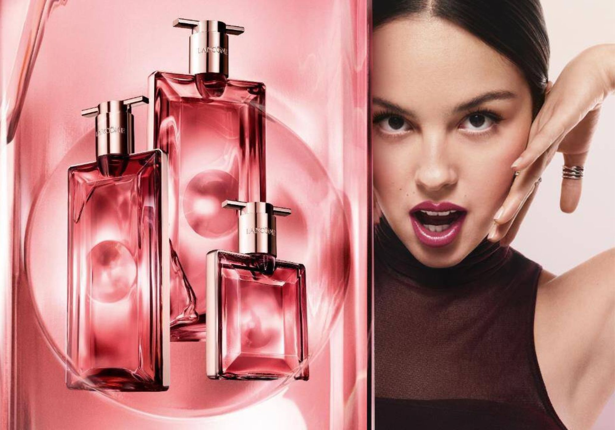 Id&ocirc;le Power fragrance featuring Olivia Rodrigo (Image via Lancome)