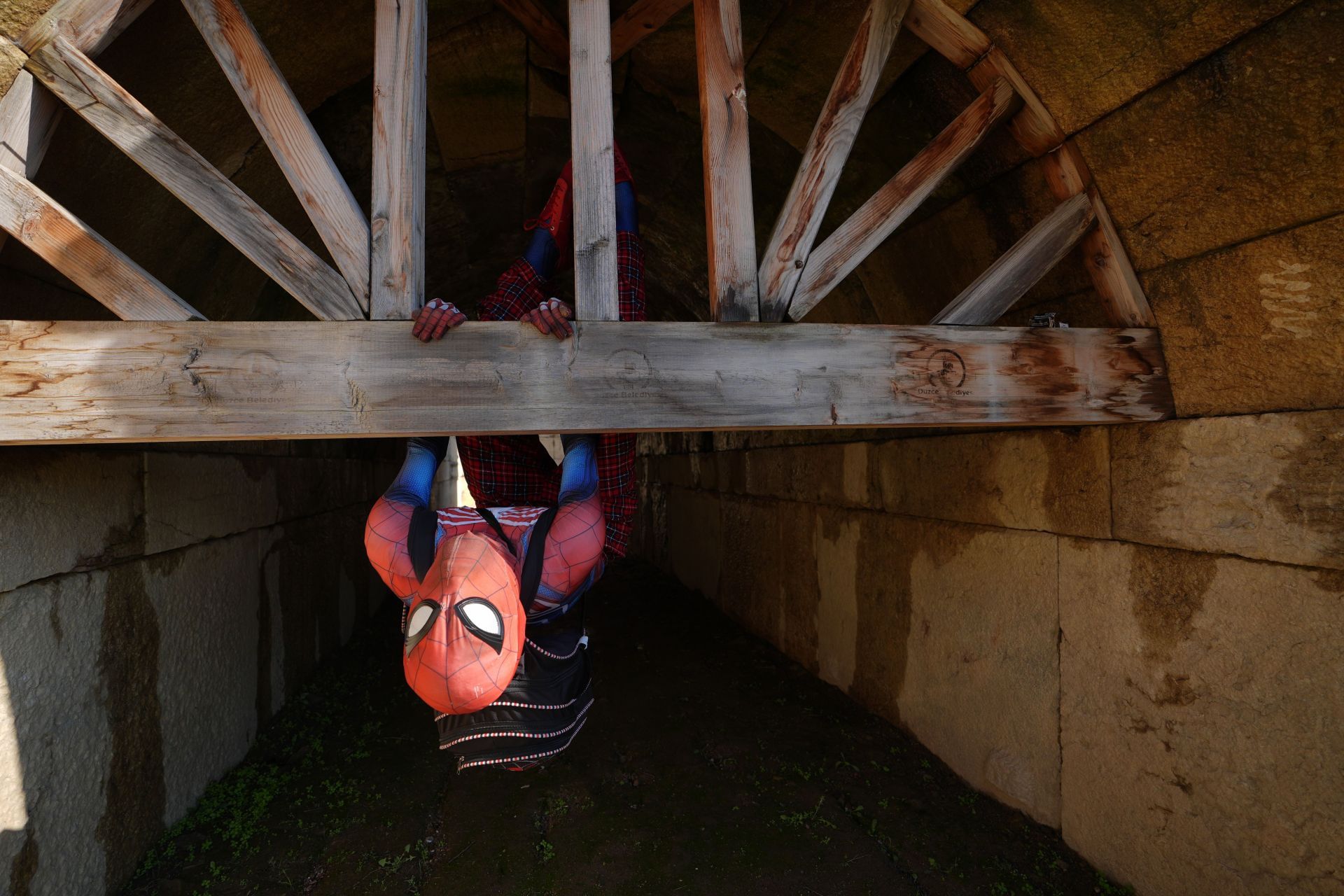 &#039;Spider-Man&#039; traveling across Turkiye visits the ancient city in Duzce - Source: Getty