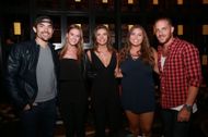 (05/22/2017- Boston, MA) "Bachelor in Paradise" stars Vinny Ventiera, right, and Jared Haibon, left, pose for a picture as they hang out with from left, Adriana Alissi, 24, sister Nicole Alissi, 21, and Haley Devries, 21, all of Marblehead, at Empir - Source: Getty
